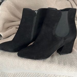 Bleecker and Bond black suede booties